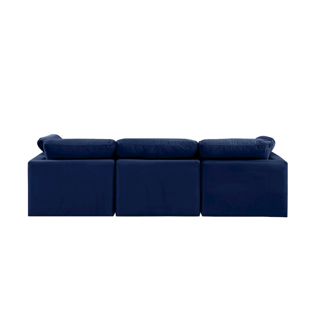 Indulge Navy Velvet Modular Sofa. Picture 3