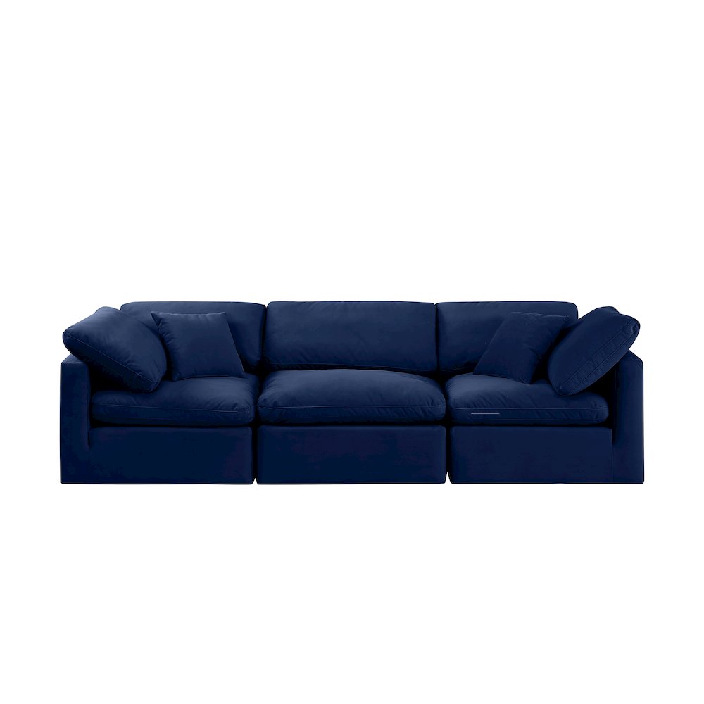 Indulge Navy Velvet Modular Sofa. Picture 4