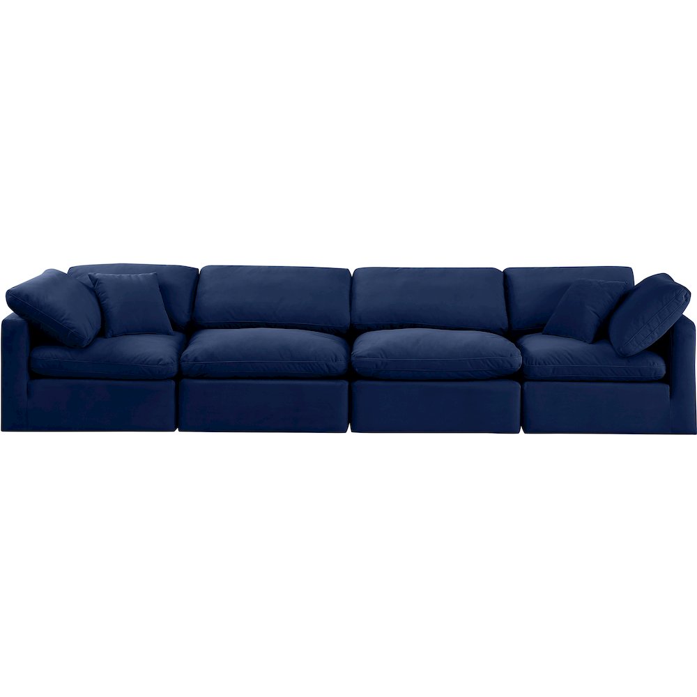 Indulge Navy Velvet Modular Sofa. Picture 4