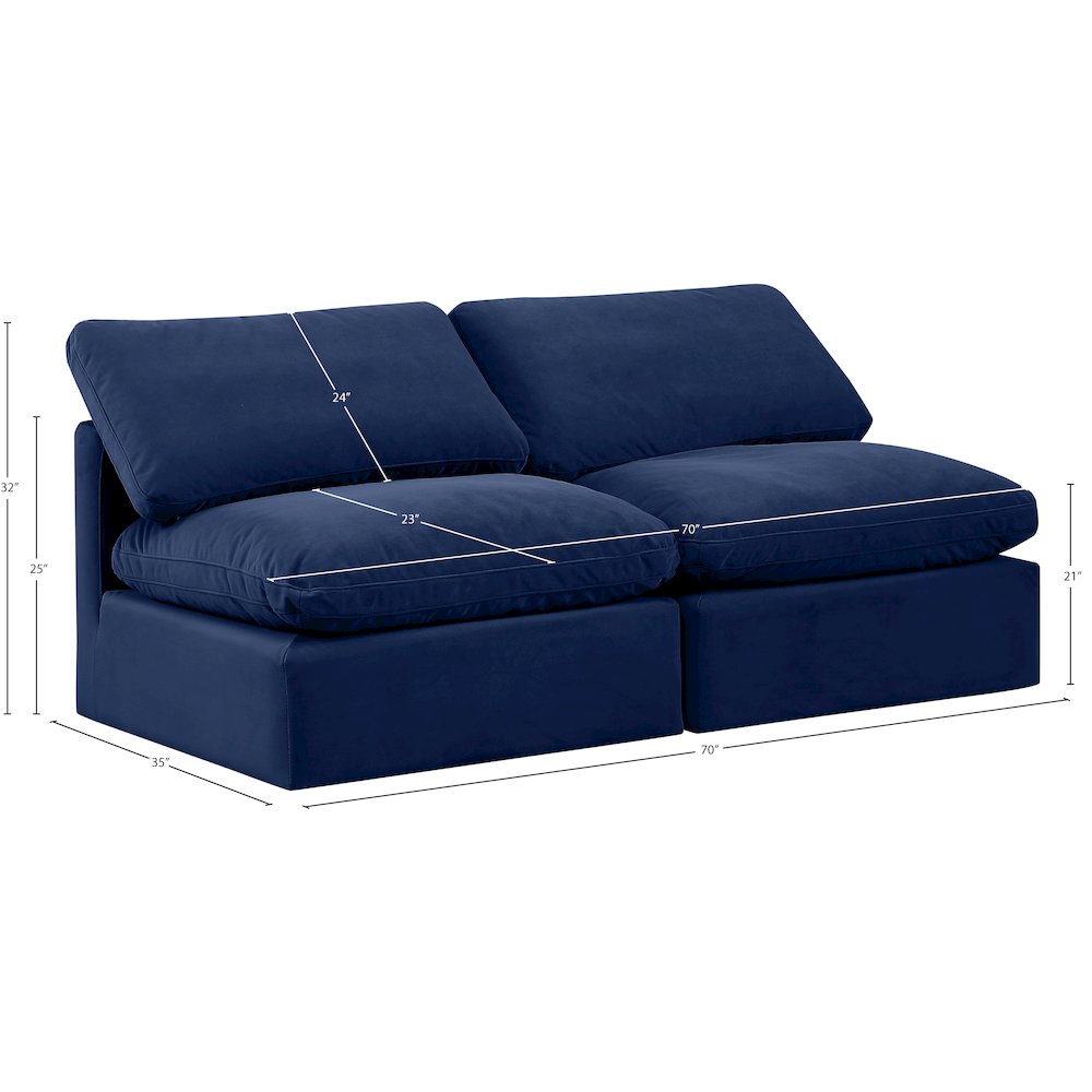 Indulge Navy Velvet Modular Sofa. Picture 7