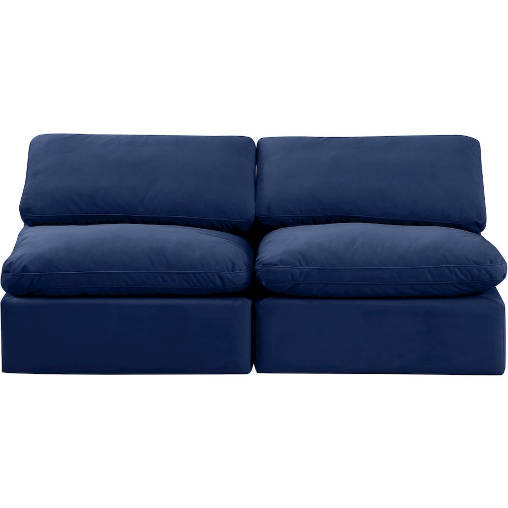 Indulge Navy Velvet Modular Sofa. Picture 4