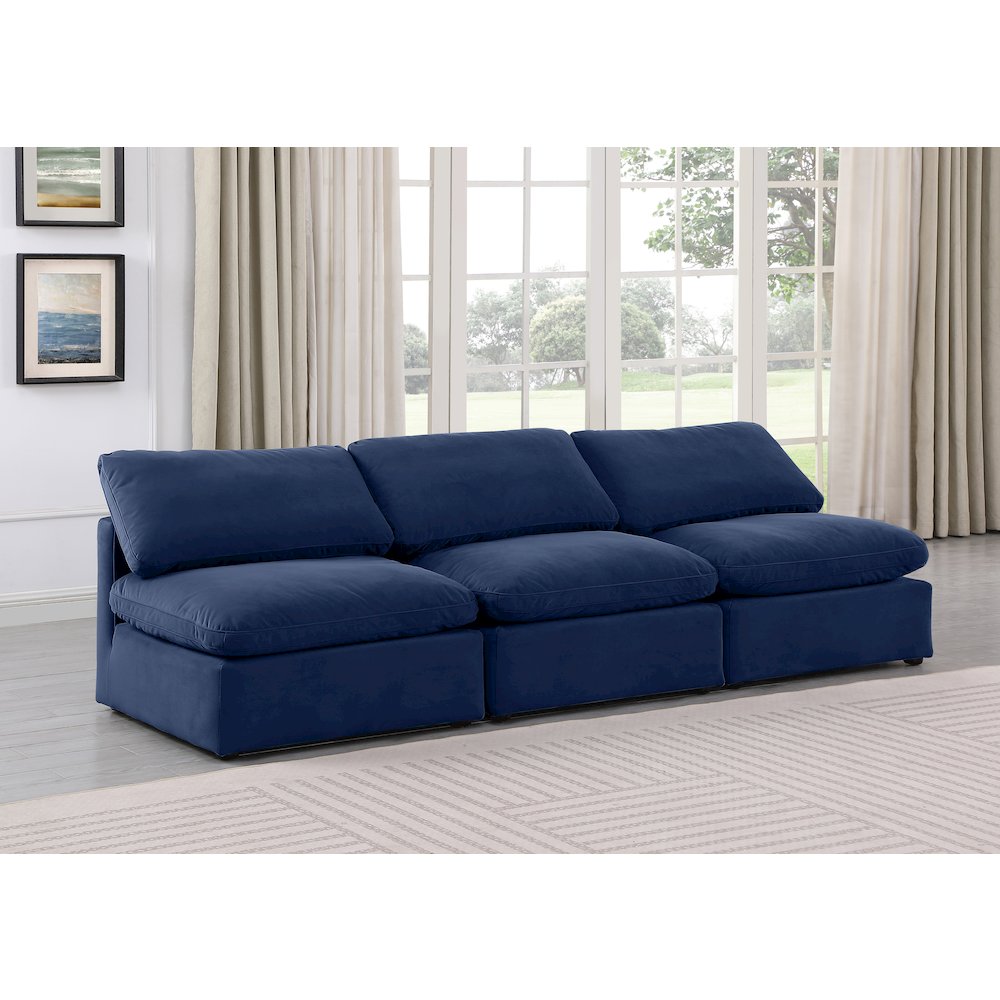Indulge Navy Velvet Modular Sofa. Picture 2