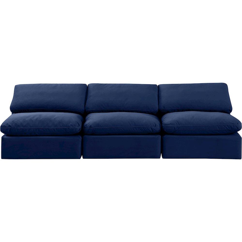 Indulge Navy Velvet Modular Sofa. Picture 4