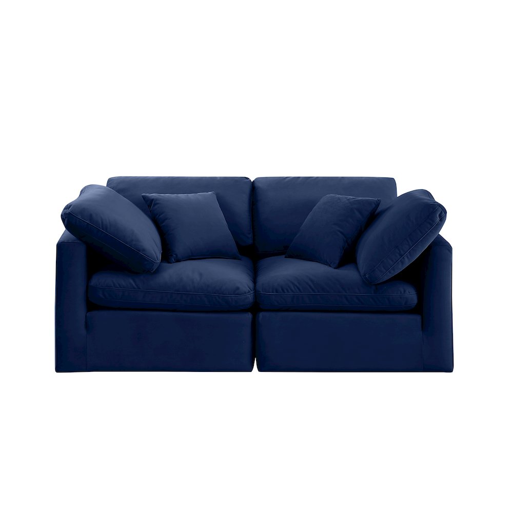Indulge Navy Velvet Modular Sofa. Picture 4