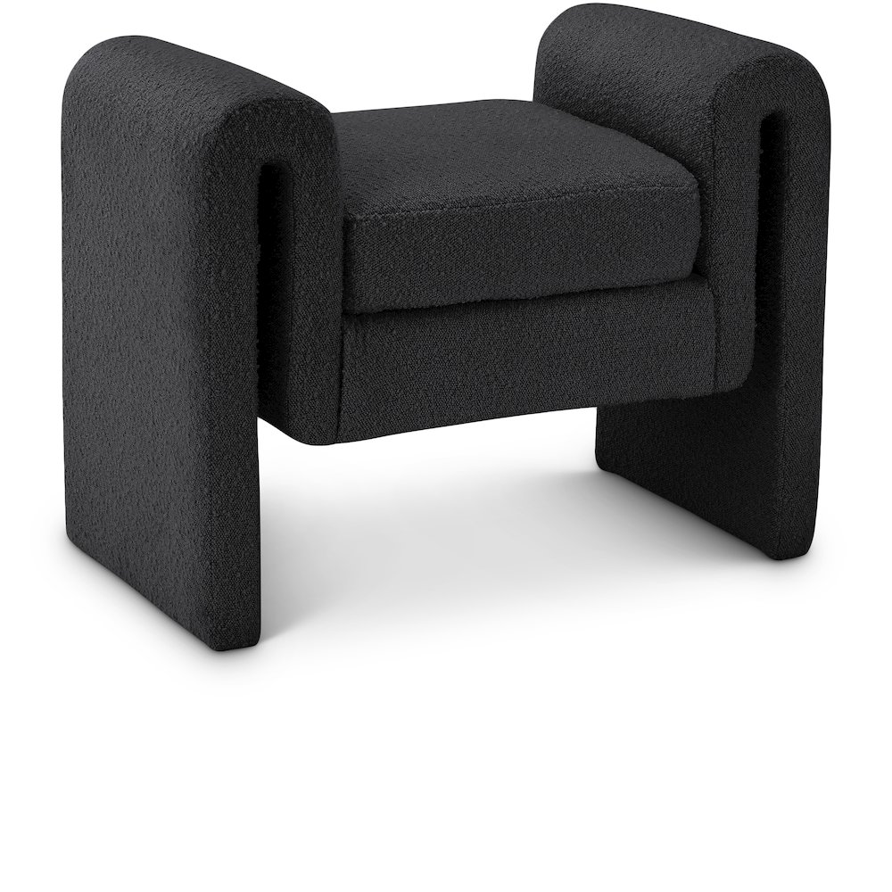 Stylus Black Boucle Fabric Bench. Picture 1