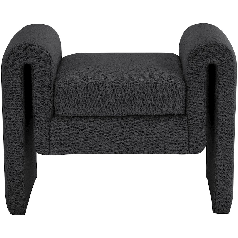 Stylus Black Boucle Fabric Bench. Picture 3