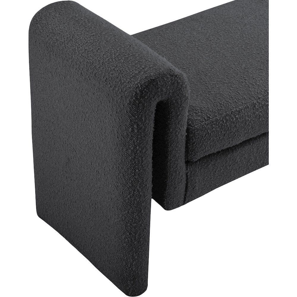Stylus Black Boucle Fabric Bench. Picture 5