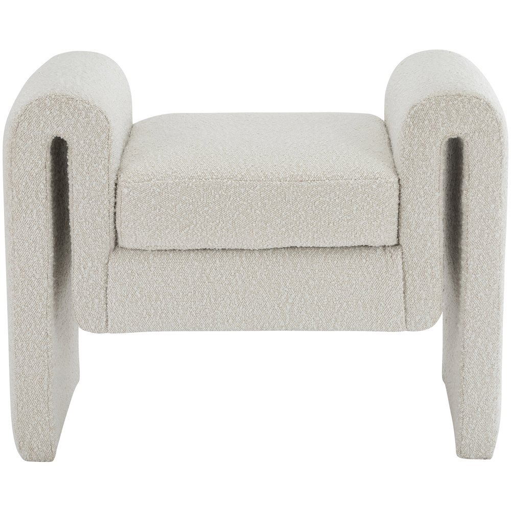 Stylus Cream Boucle Fabric Bench. Picture 3