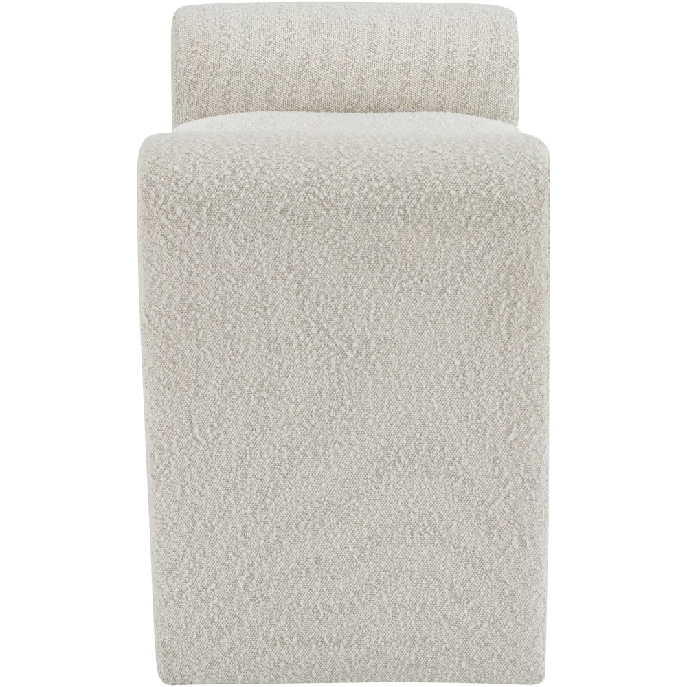 Stylus Cream Boucle Fabric Bench. Picture 4