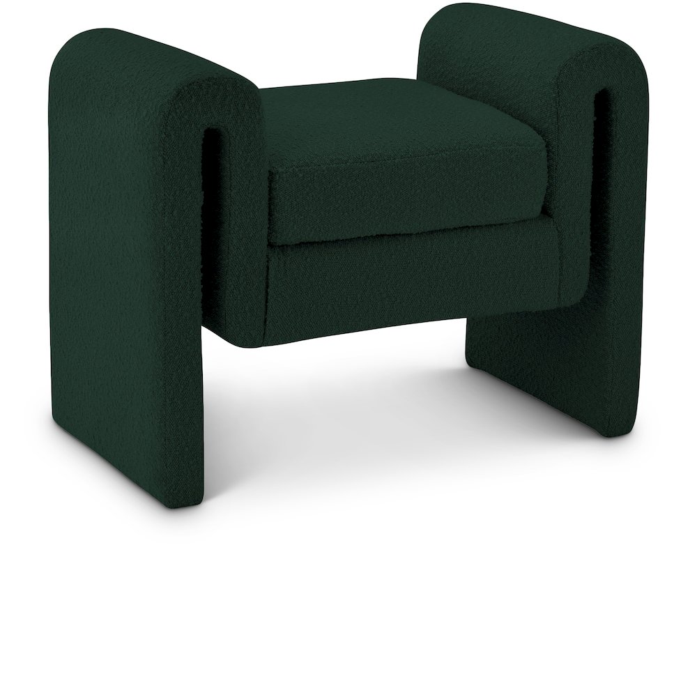 Stylus Green Boucle Fabric Bench. Picture 1