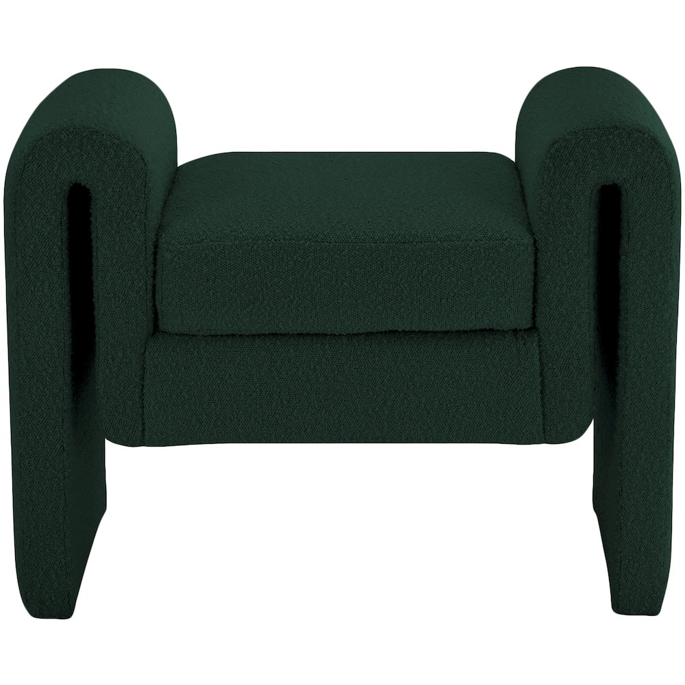 Stylus Green Boucle Fabric Bench. Picture 3
