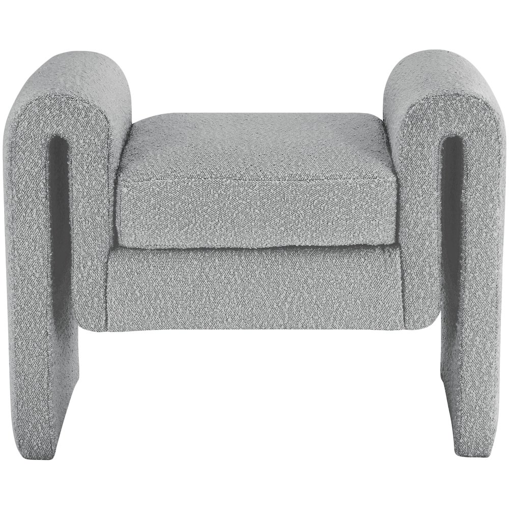 Stylus Grey Boucle Fabric Bench. Picture 3
