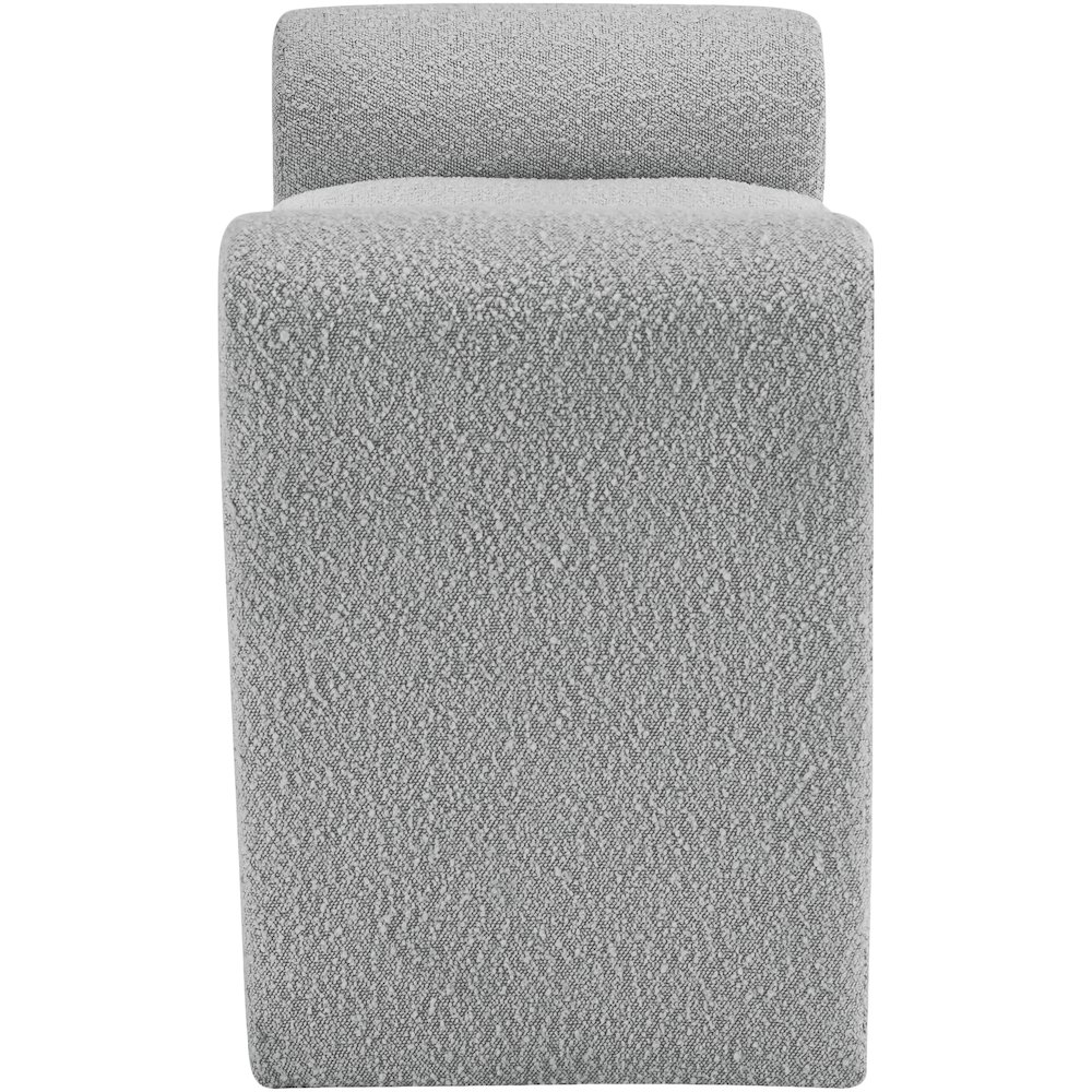 Stylus Grey Boucle Fabric Bench. Picture 4