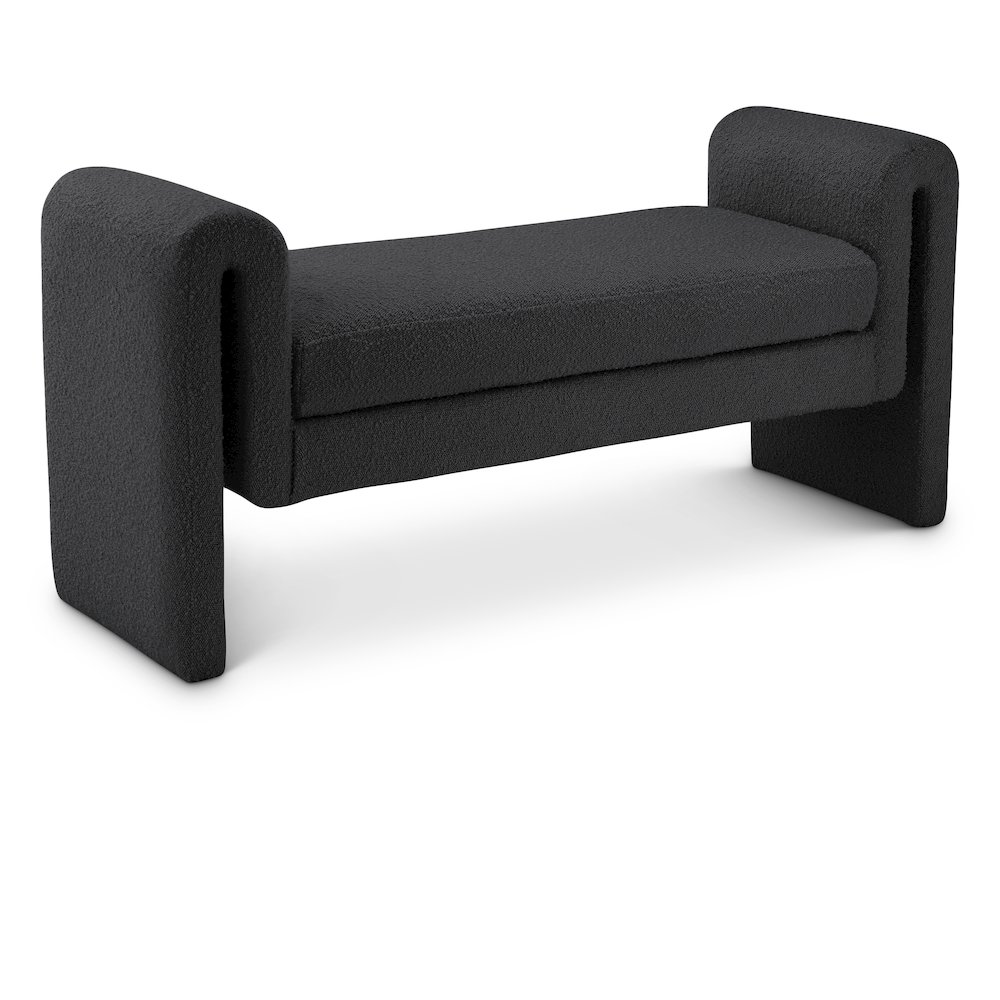 Stylus Black Boucle Fabric Bench. Picture 1
