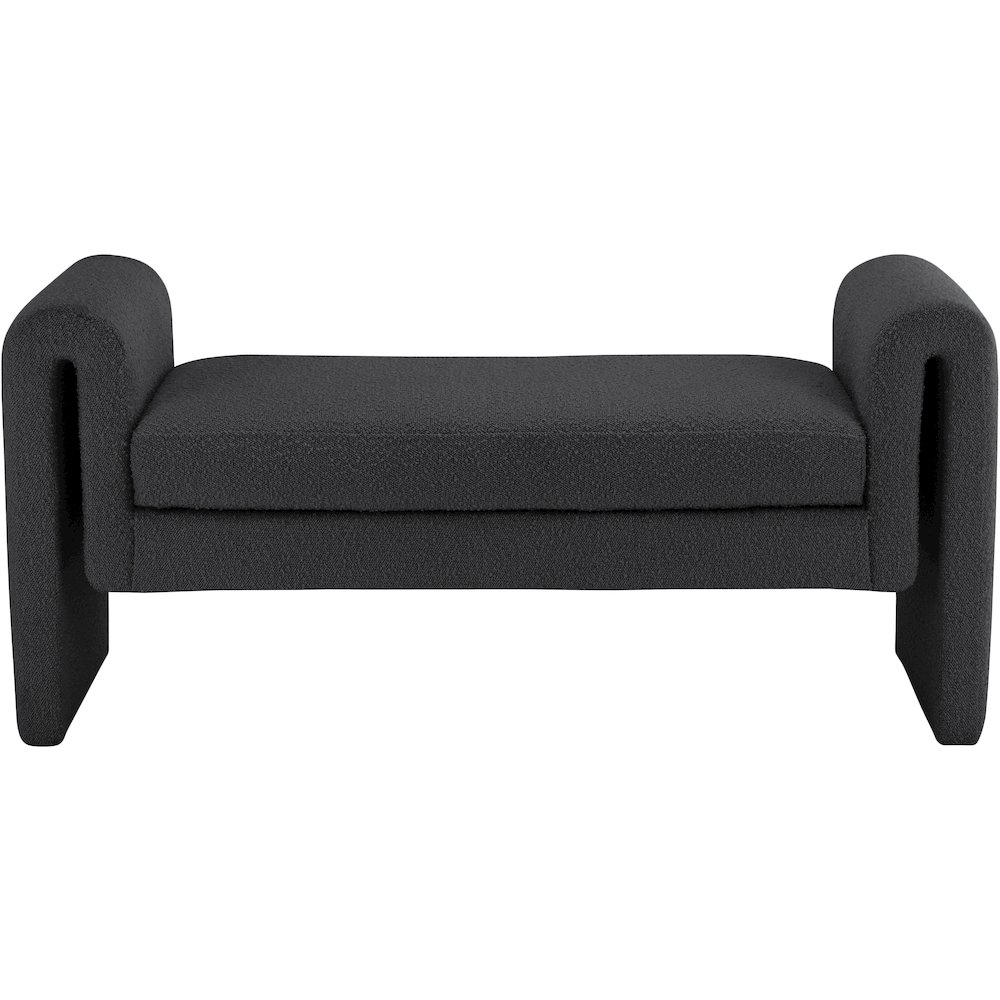 Stylus Black Boucle Fabric Bench. Picture 3