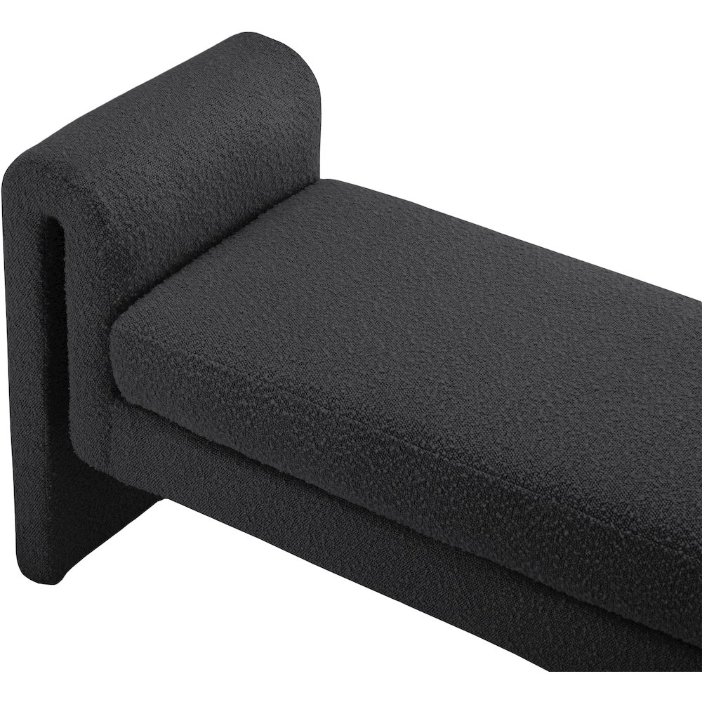 Stylus Black Boucle Fabric Bench. Picture 5
