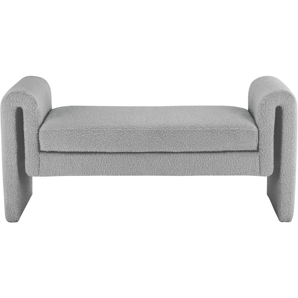 Stylus Grey Boucle Fabric Bench. Picture 3
