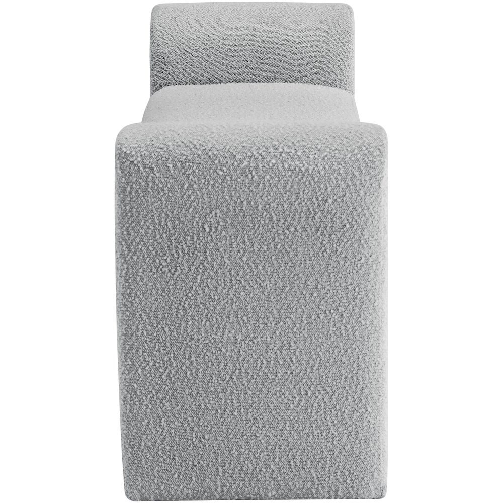 Stylus Grey Boucle Fabric Bench. Picture 4