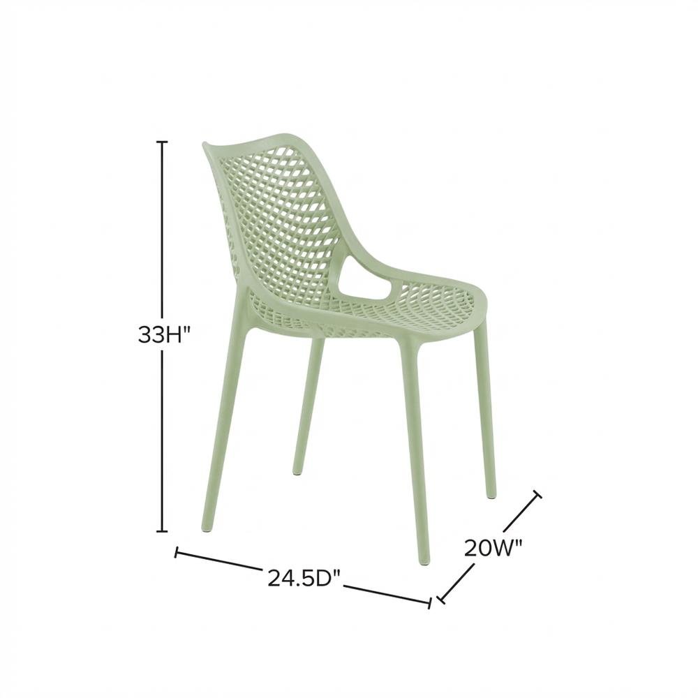 Contemporary Mint Outdoor Dining Chair Set Of 4 With Protective Finish. Picture 7