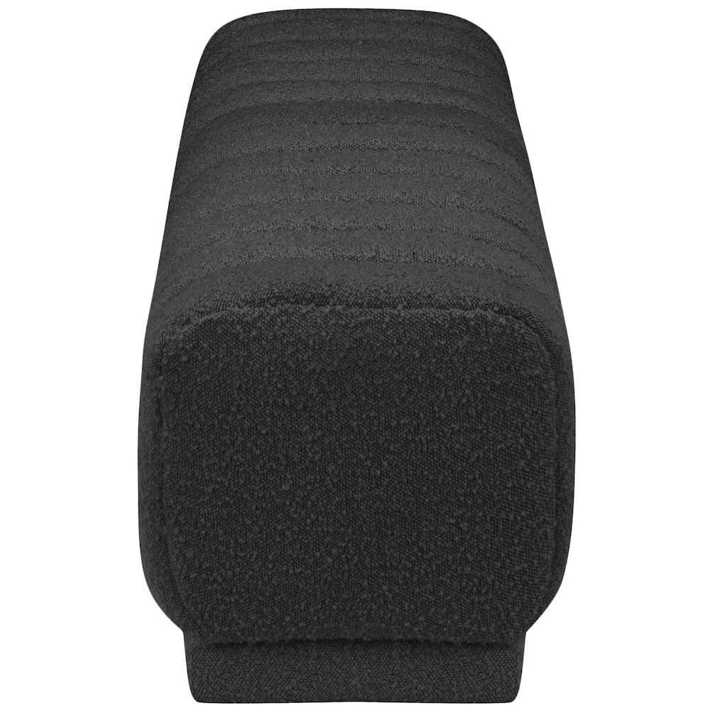 Heathrow Black Boucle Fabric Ottoman/Bench. Picture 4
