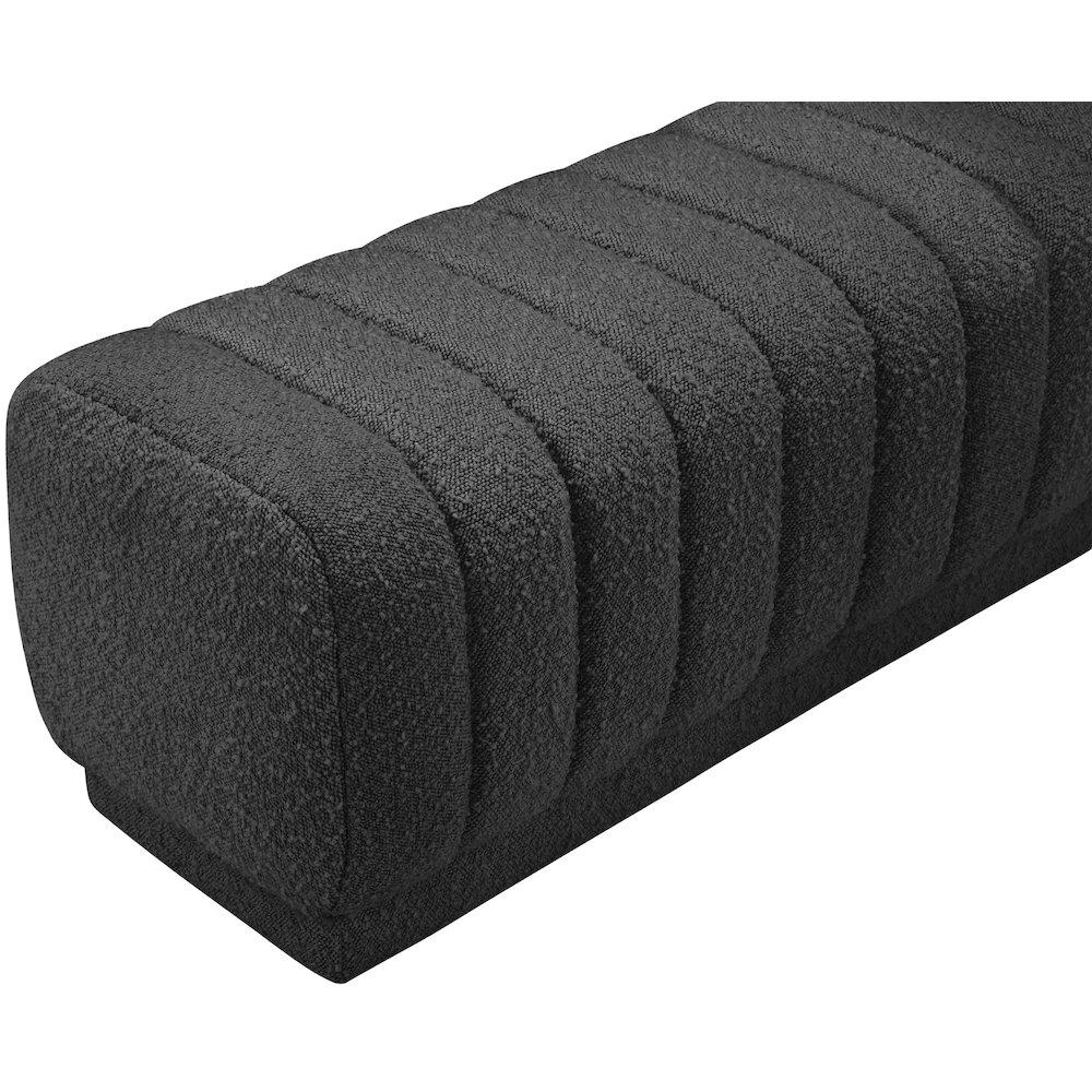 Heathrow Black Boucle Fabric Ottoman/Bench. Picture 5