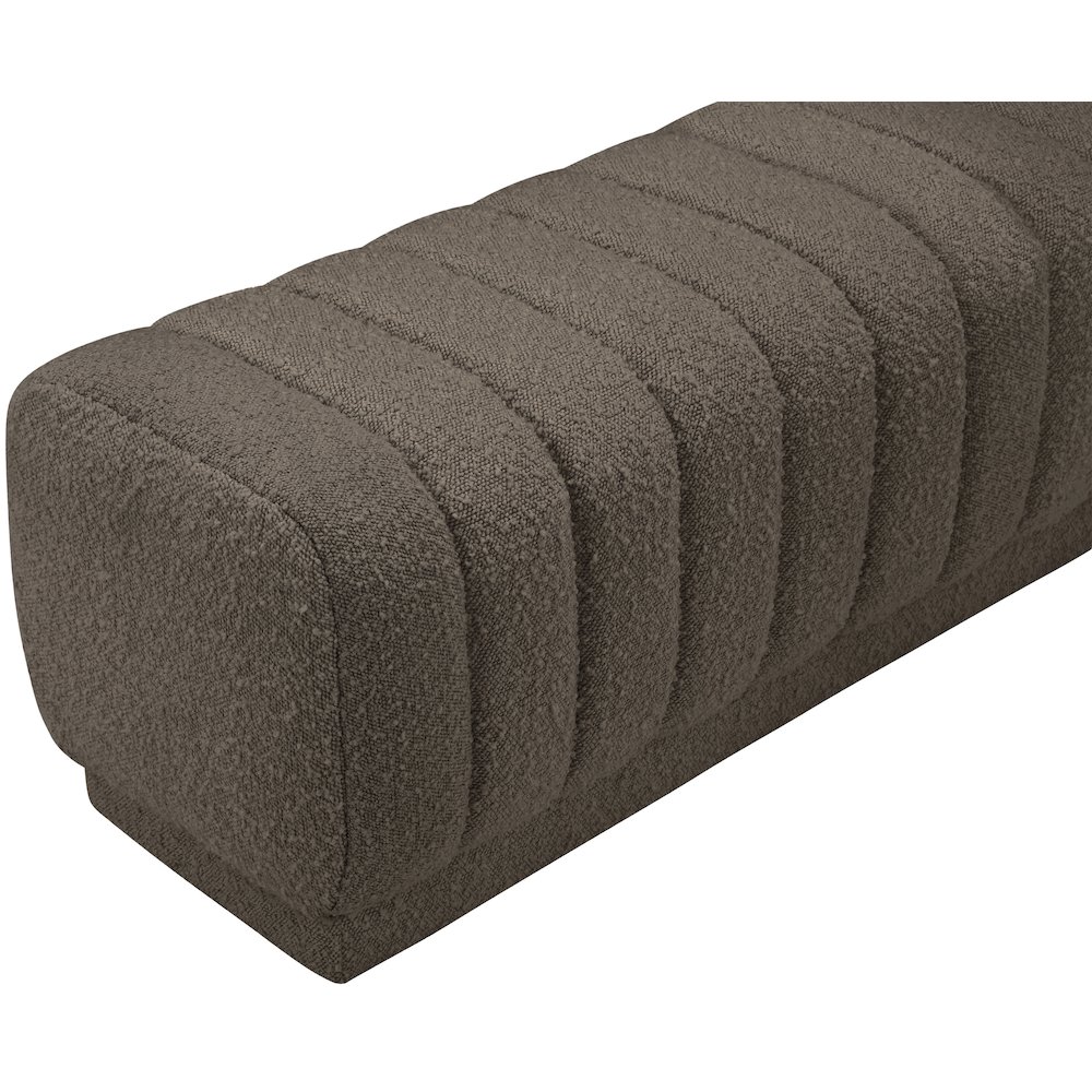 Heathrow Brown Boucle Fabric Ottoman/Bench. Picture 5