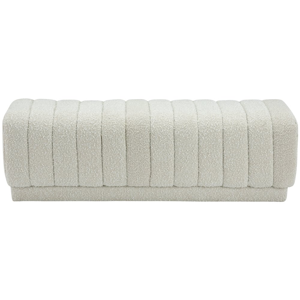 Heathrow Cream Boucle Fabric Ottoman/Bench. Picture 3