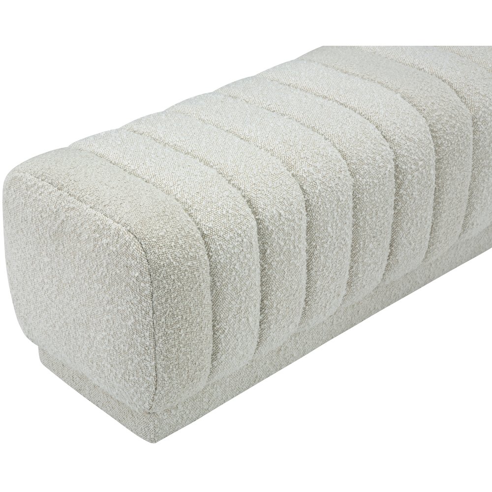 Heathrow Cream Boucle Fabric Ottoman/Bench. Picture 5
