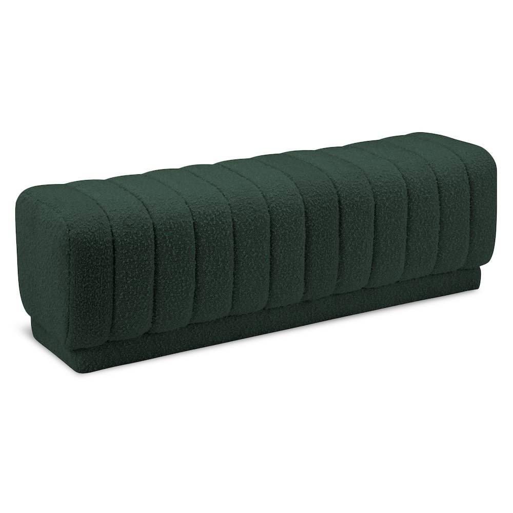 Heathrow Green Boucle Fabric Ottoman/Bench. Picture 1