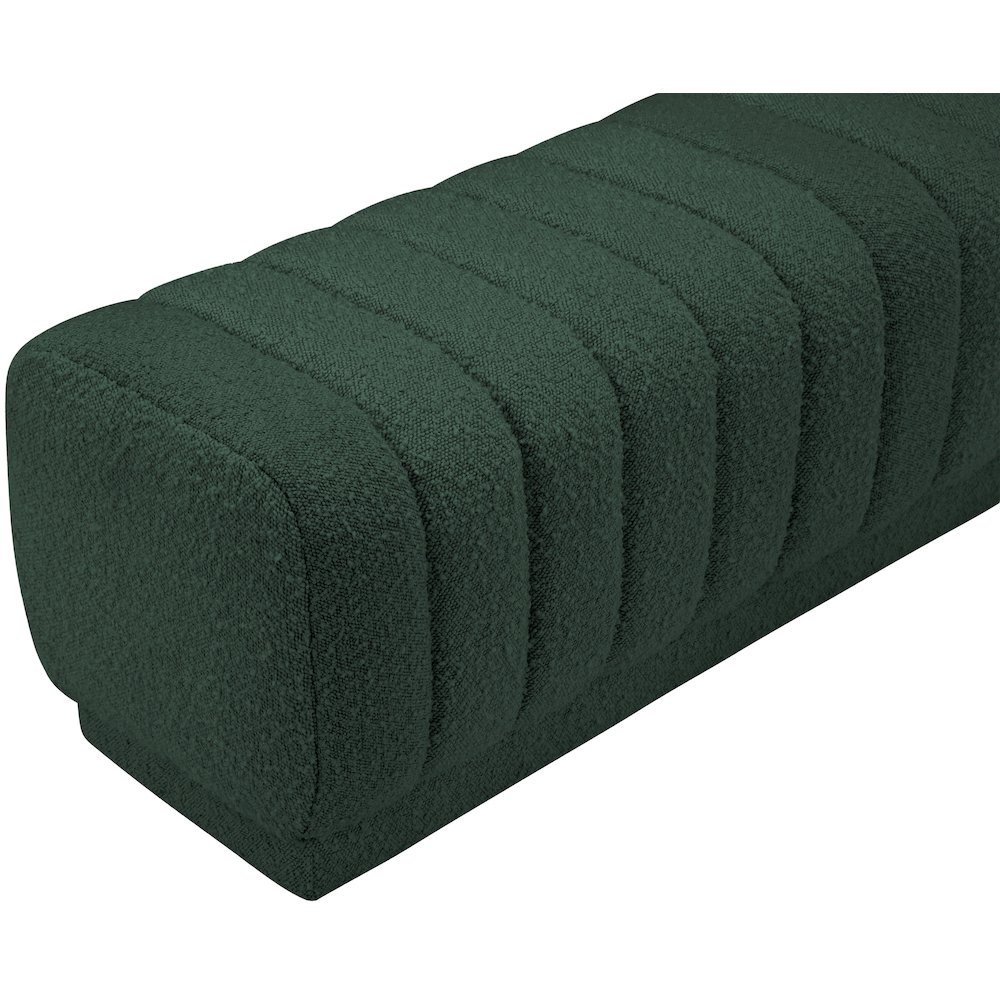 Heathrow Green Boucle Fabric Ottoman/Bench. Picture 5