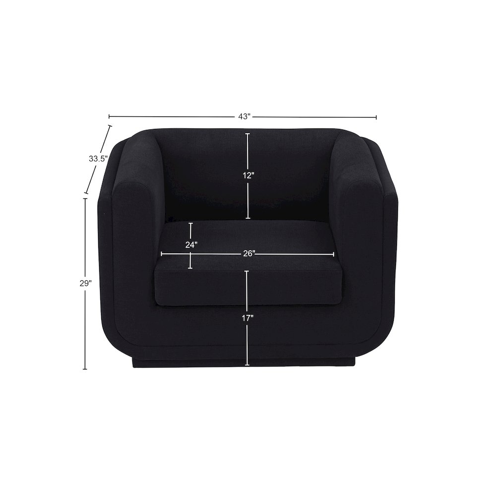 Kimora Black Linen Textured Fabric Chair. Picture 10