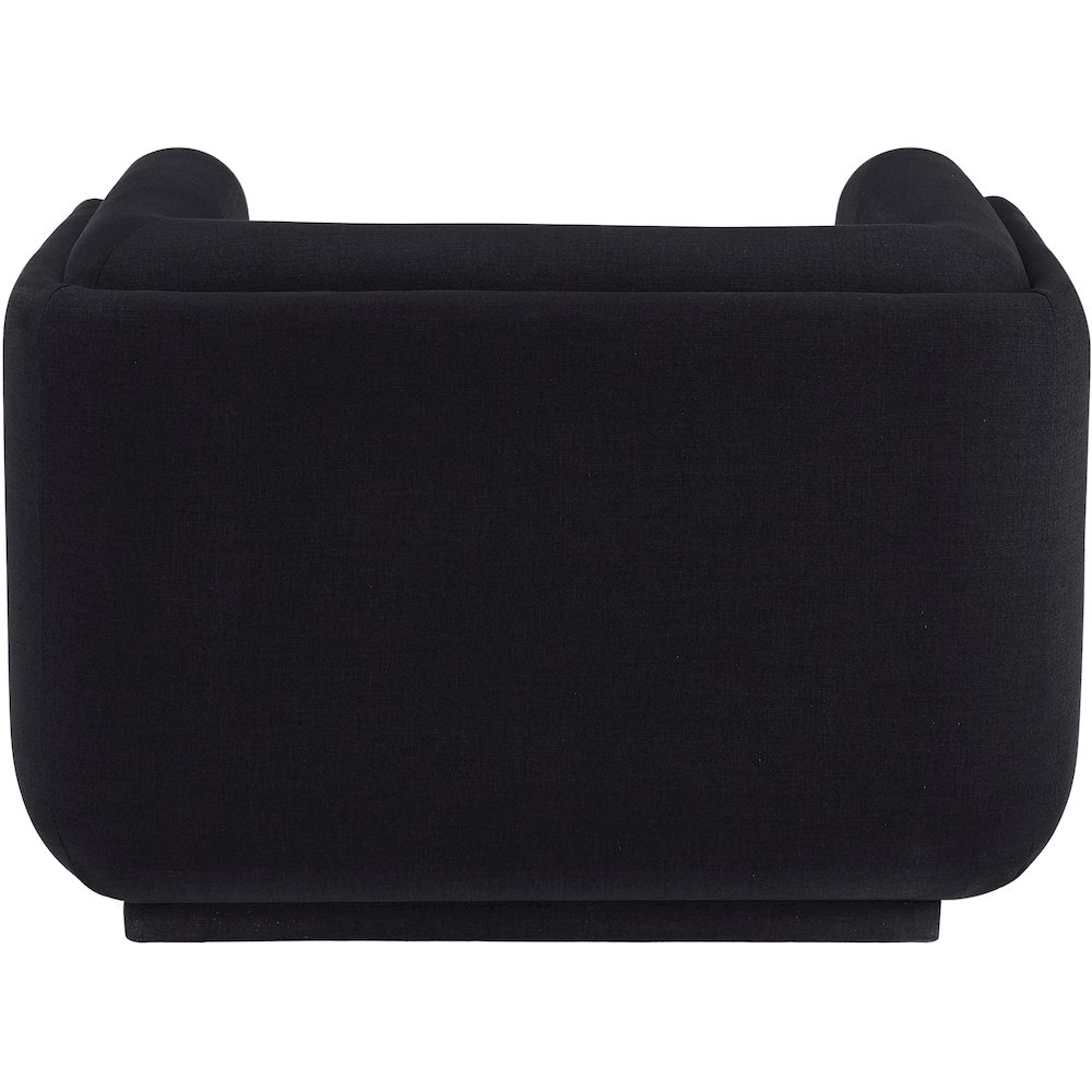 Kimora Black Linen Textured Fabric Chair. Picture 3