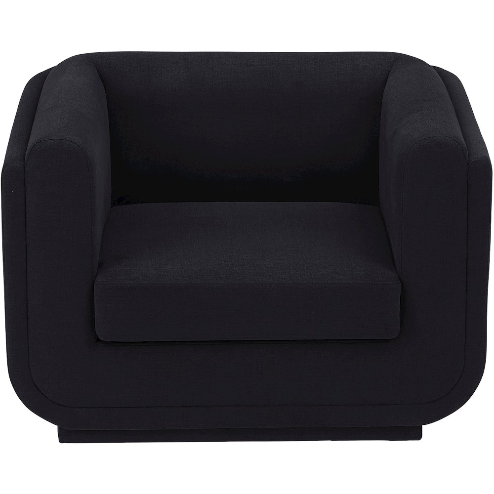 Kimora Black Linen Textured Fabric Chair. Picture 5