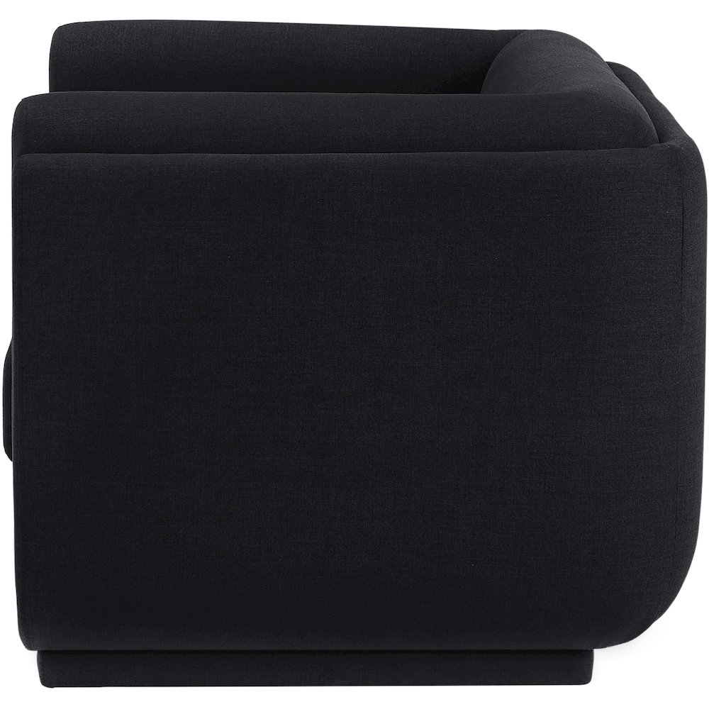 Kimora Black Linen Textured Fabric Chair. Picture 6