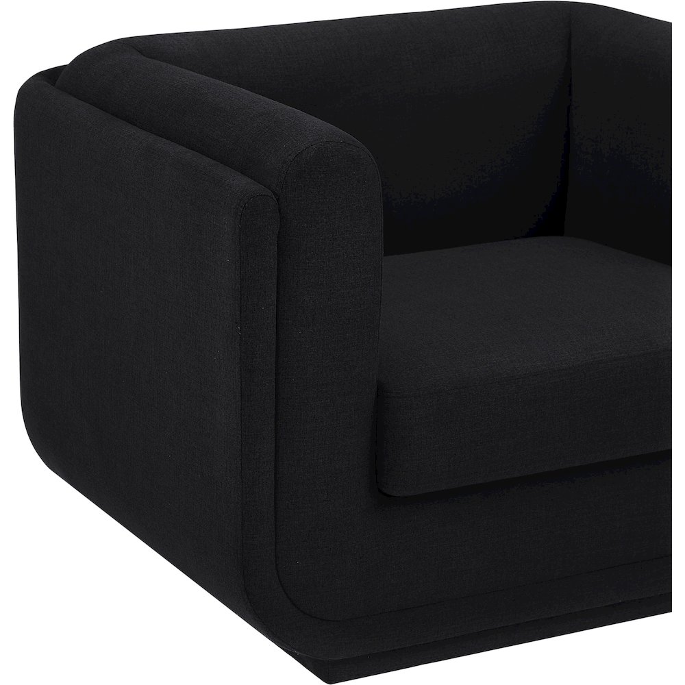 Kimora Black Linen Textured Fabric Chair. Picture 7