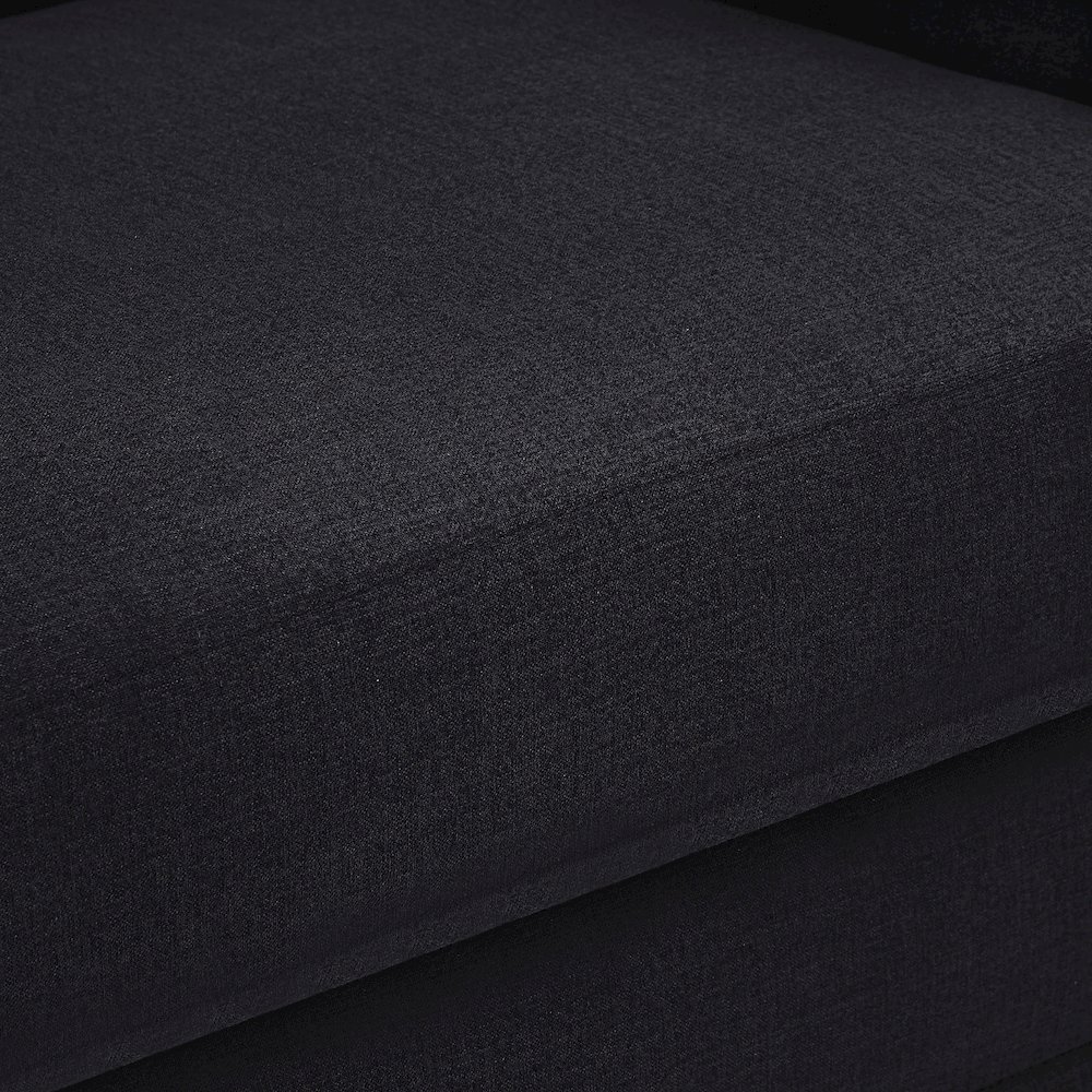 Kimora Black Linen Textured Fabric Loveseat. Picture 10