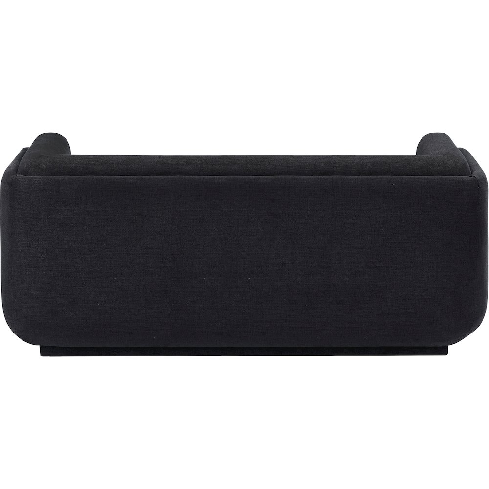 Kimora Black Linen Textured Fabric Loveseat. Picture 3
