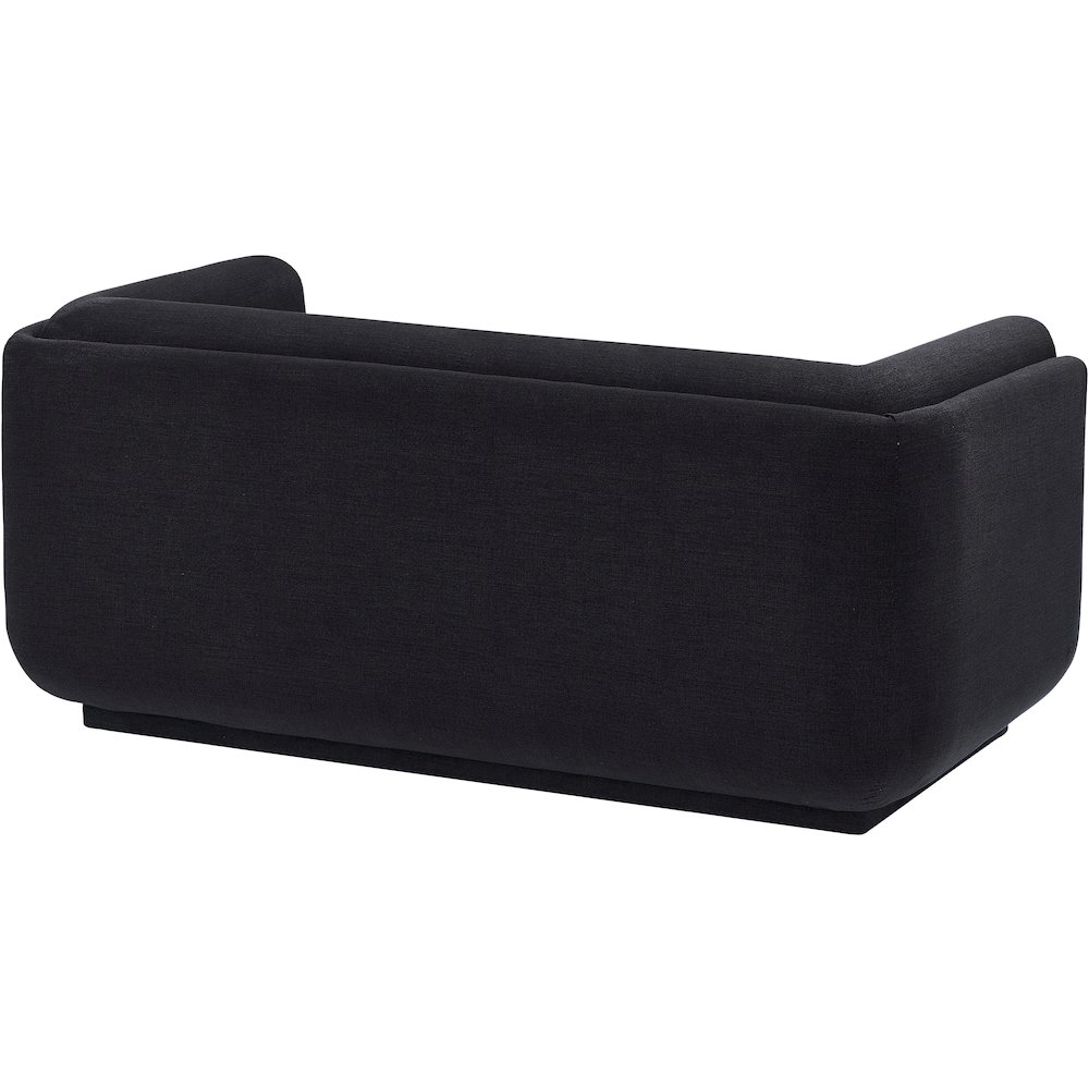 Kimora Black Linen Textured Fabric Loveseat. Picture 6
