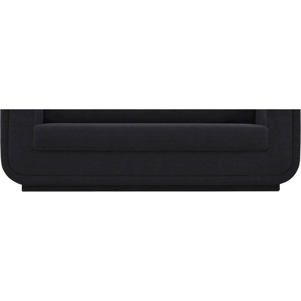 Kimora Black Linen Textured Fabric Loveseat. Picture 7