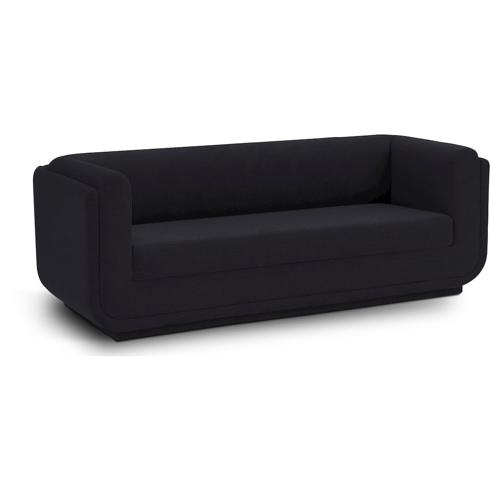 Kimora Black Linen Textured Fabric Sofa. Picture 1