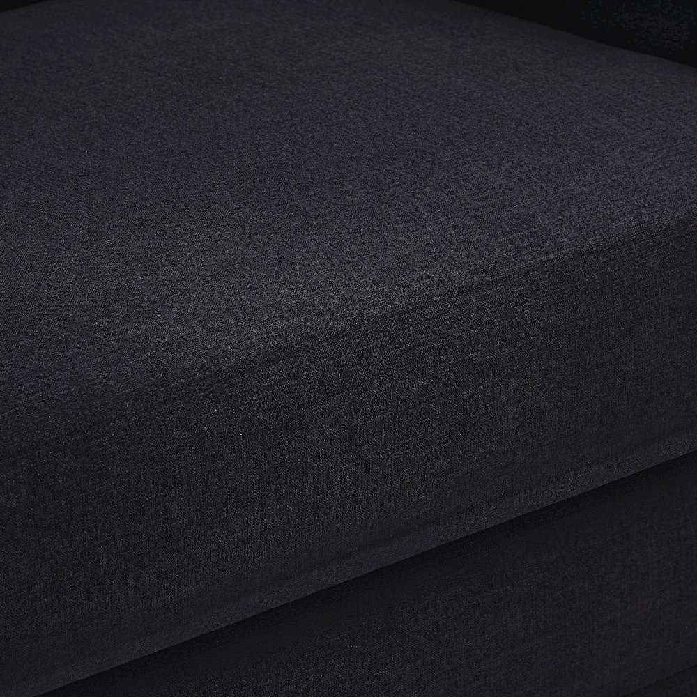 Kimora Black Linen Textured Fabric Sofa. Picture 10
