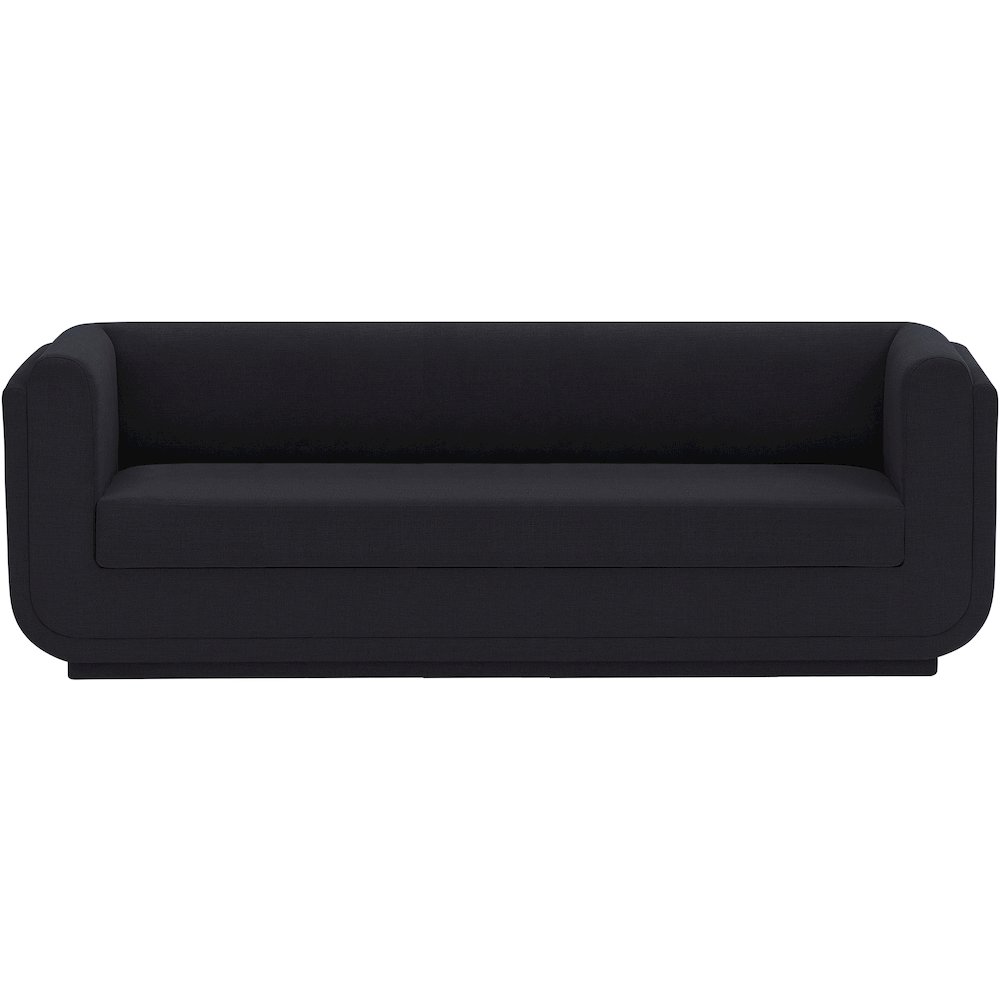 Kimora Black Linen Textured Fabric Sofa. Picture 4