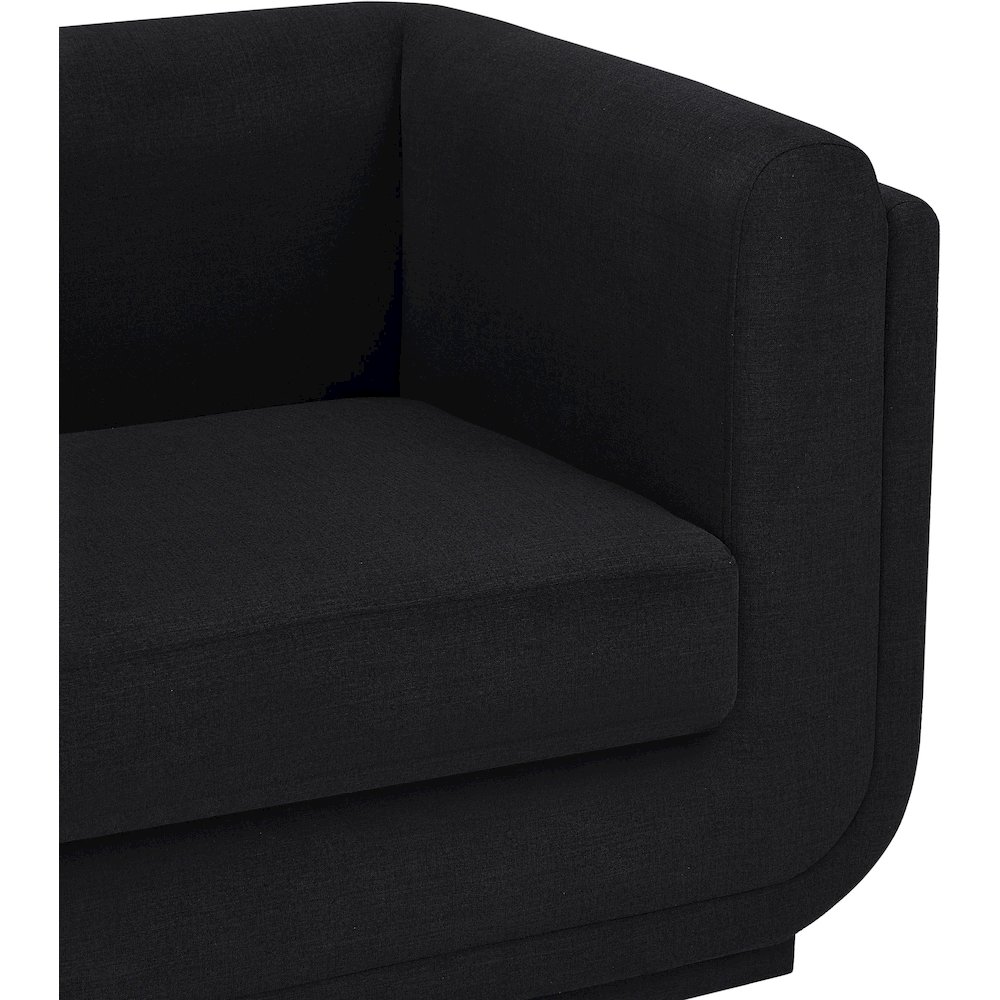 Kimora Black Linen Textured Fabric Sofa. Picture 8