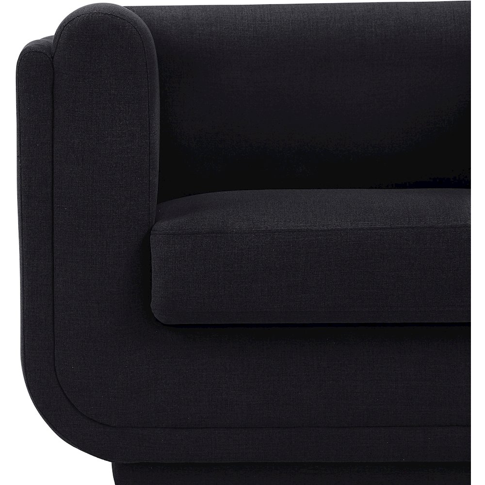 Kimora Black Linen Textured Fabric Sofa. Picture 9