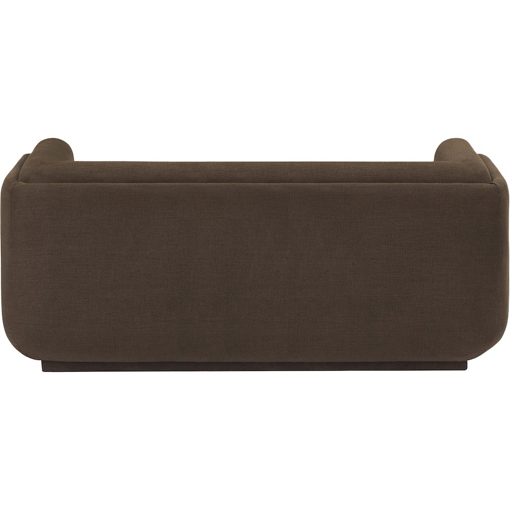 Kimora Brown Linen Textured Fabric Loveseat. Picture 3