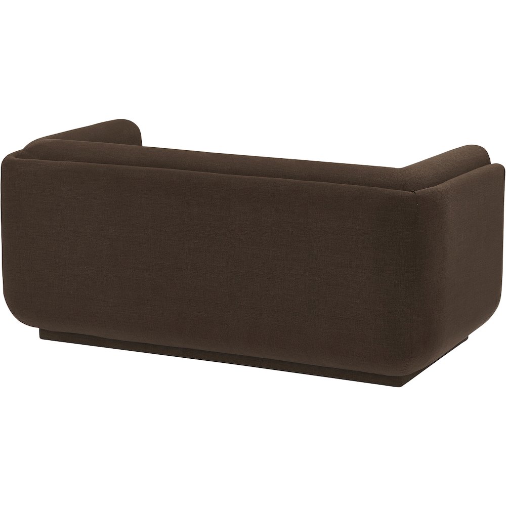 Kimora Brown Linen Textured Fabric Loveseat. Picture 6