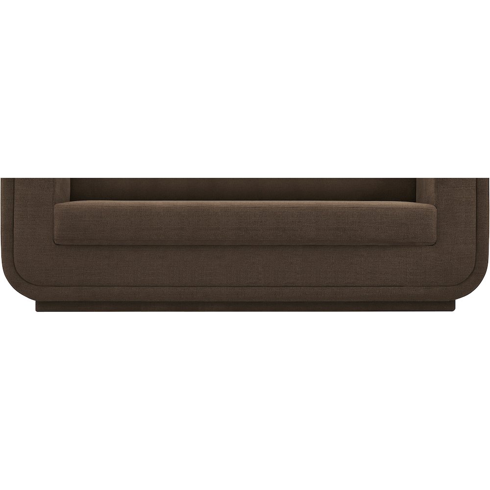 Kimora Brown Linen Textured Fabric Loveseat. Picture 7