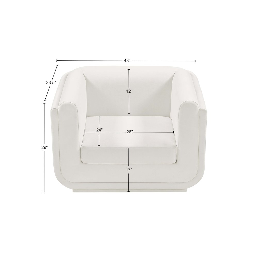 Kimora Cream Linen Textured Fabric Chair. Picture 12