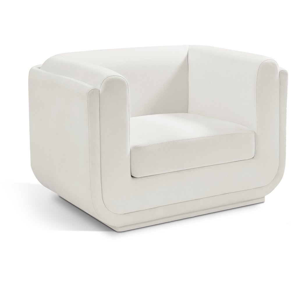 Kimora Cream Linen Textured Fabric Chair. Picture 1