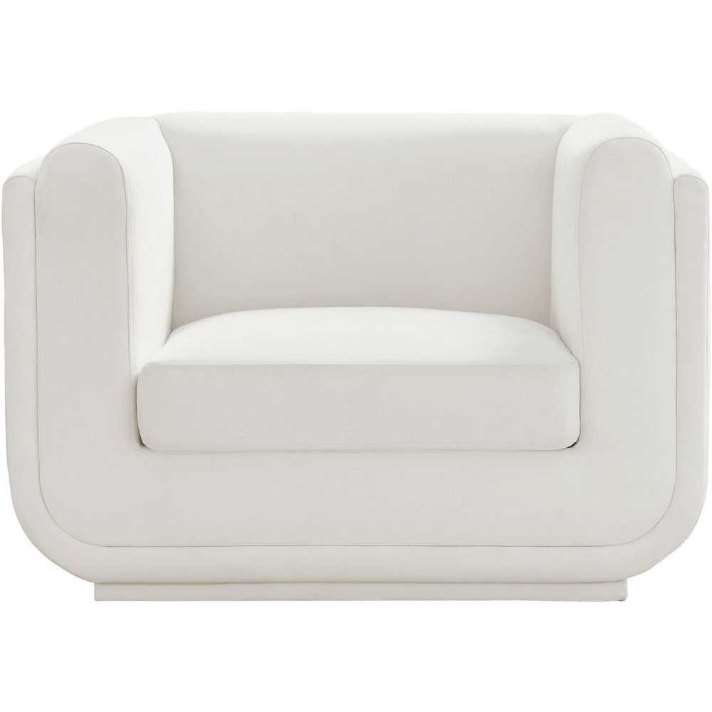 Kimora Cream Linen Textured Fabric Chair. Picture 4